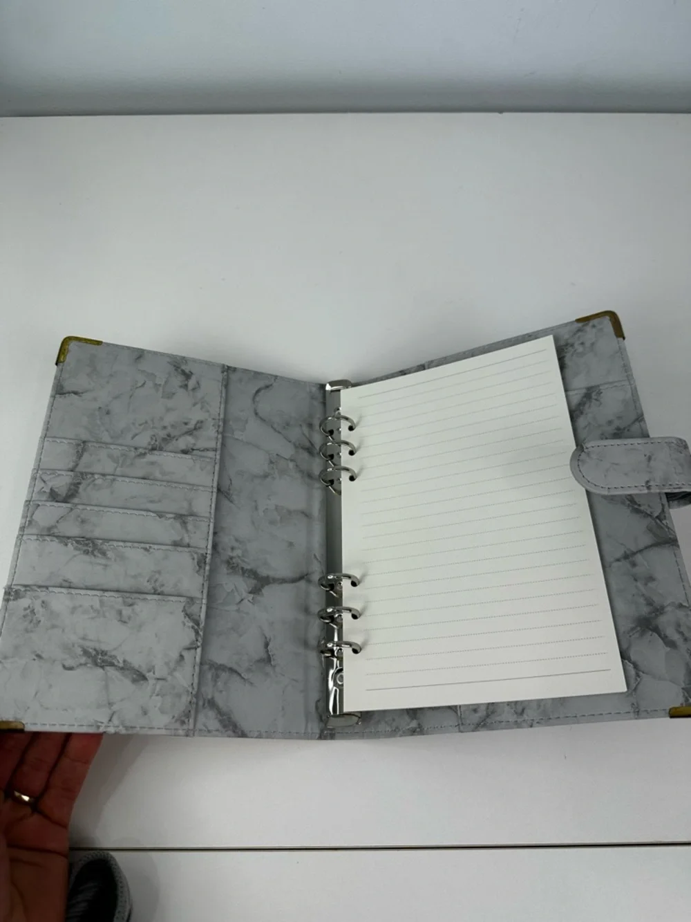Classy Coo A5 Gray Marble Soft Faux Leather Notebook Binder 6 Rings